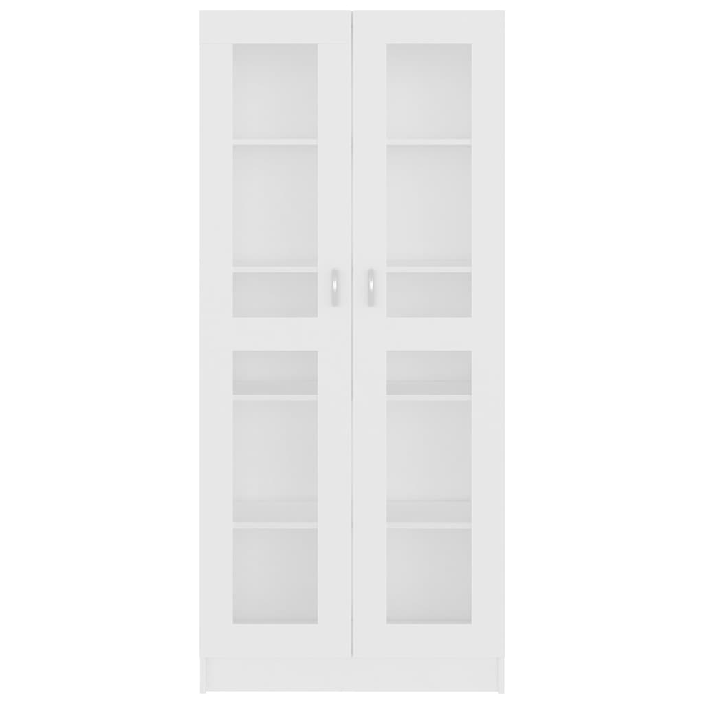 Vitrine Cabinet 82.5x30.5x185 cm Engineered Wood White