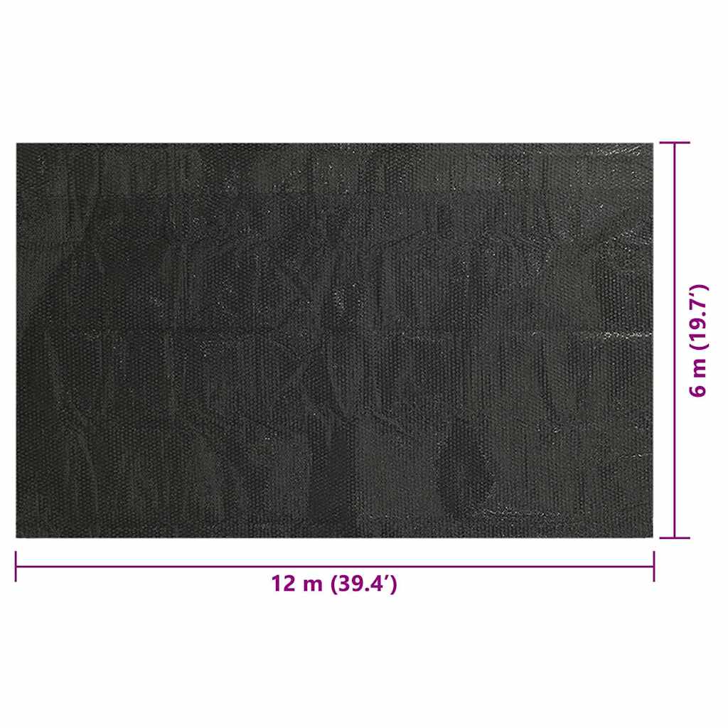 vidaXL Rectangular Pool Cover 1200x600 cm PE Black 6