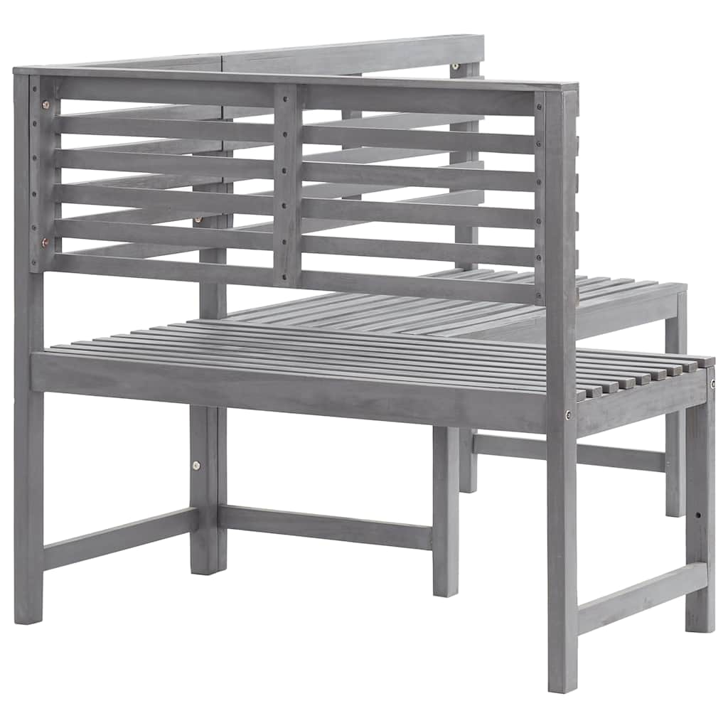 312423 vidaXL Garden Corner Bench Grey 140 cm Solid Acacia Wood 6