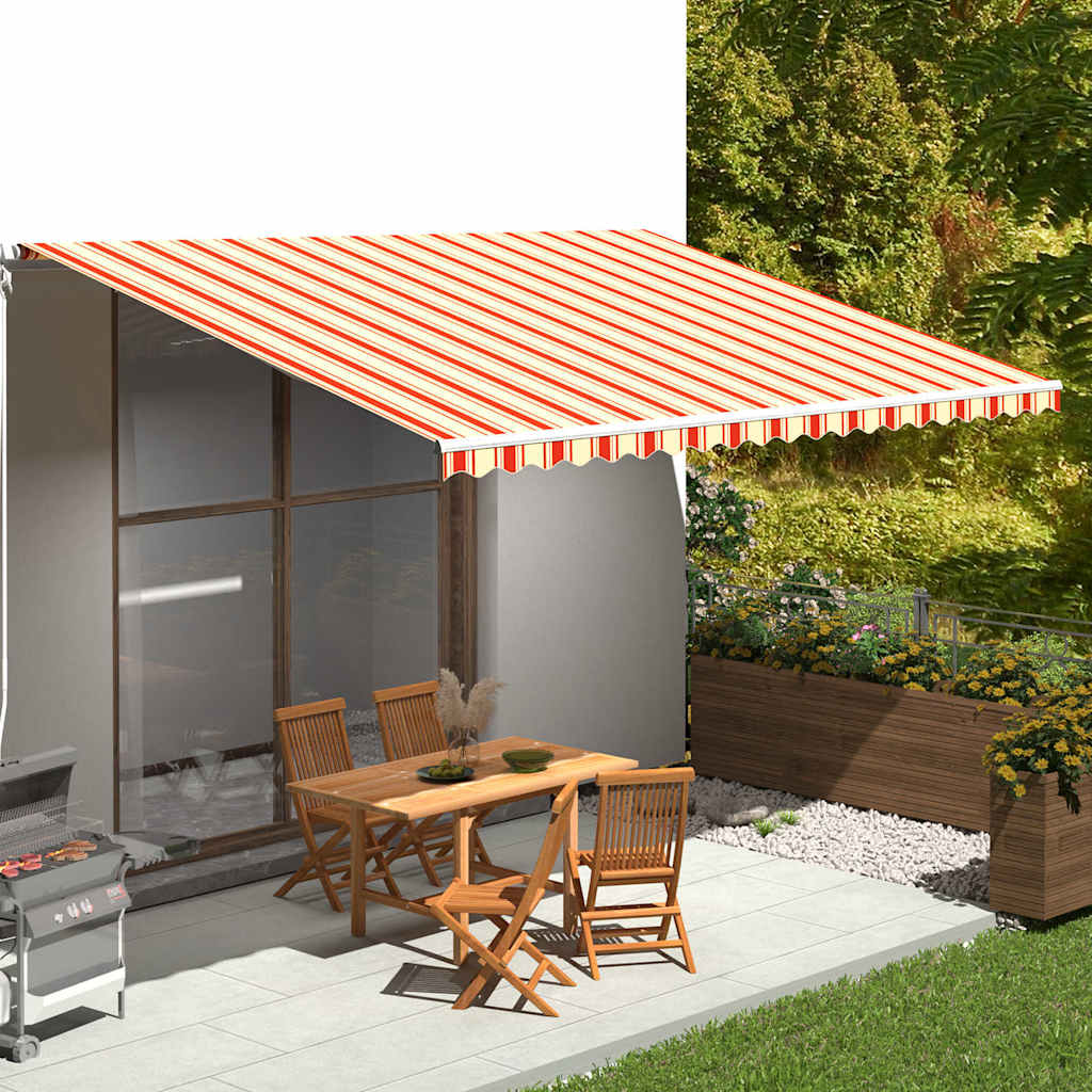 Awning Replacement Fabric 500x350 cm Polyester Drop 3.5 m Width 5 m Yellow and orange