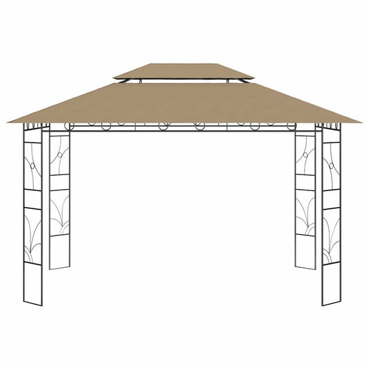 vidaXL Gazebo | Taupe | Steel, fabric (100% polyester) with PA coating 2