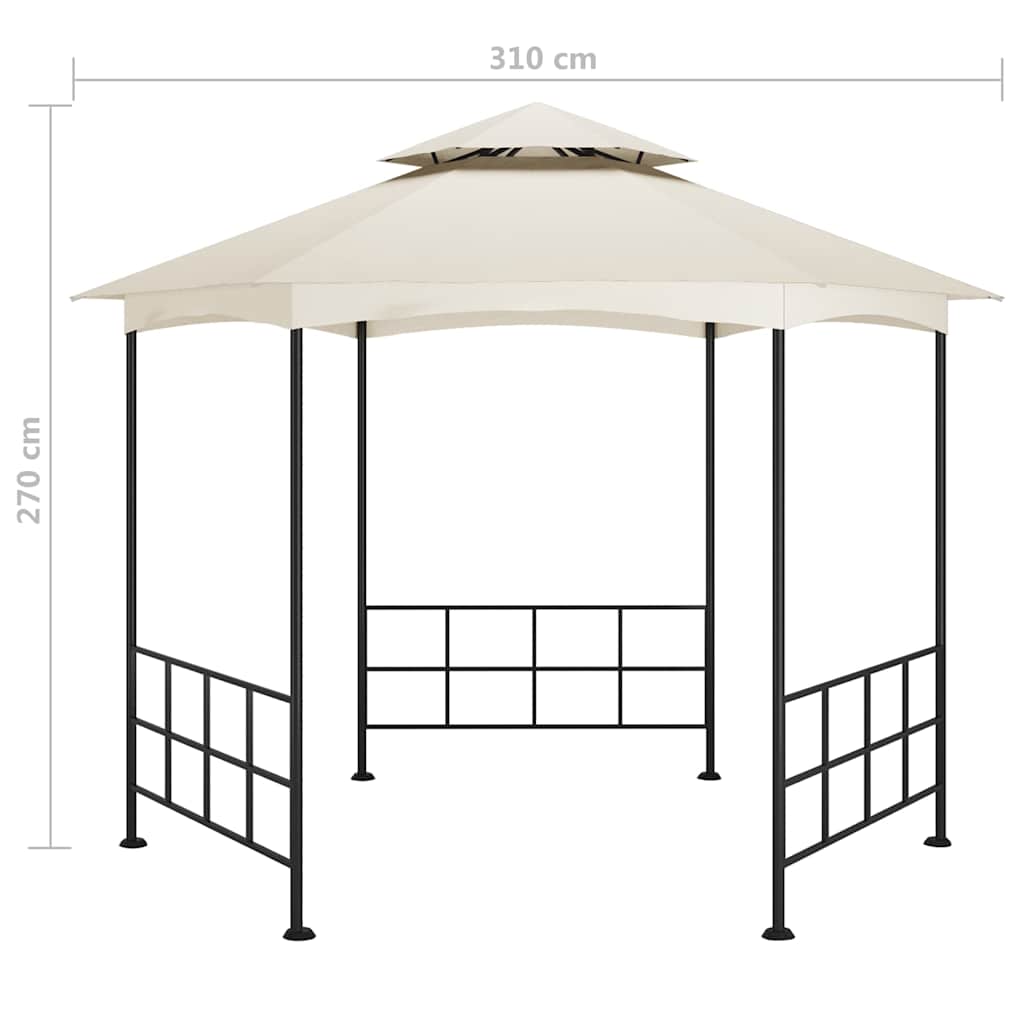 vidaXL Gazebo with Sidewalls 3,1x2,7 m Cream 6