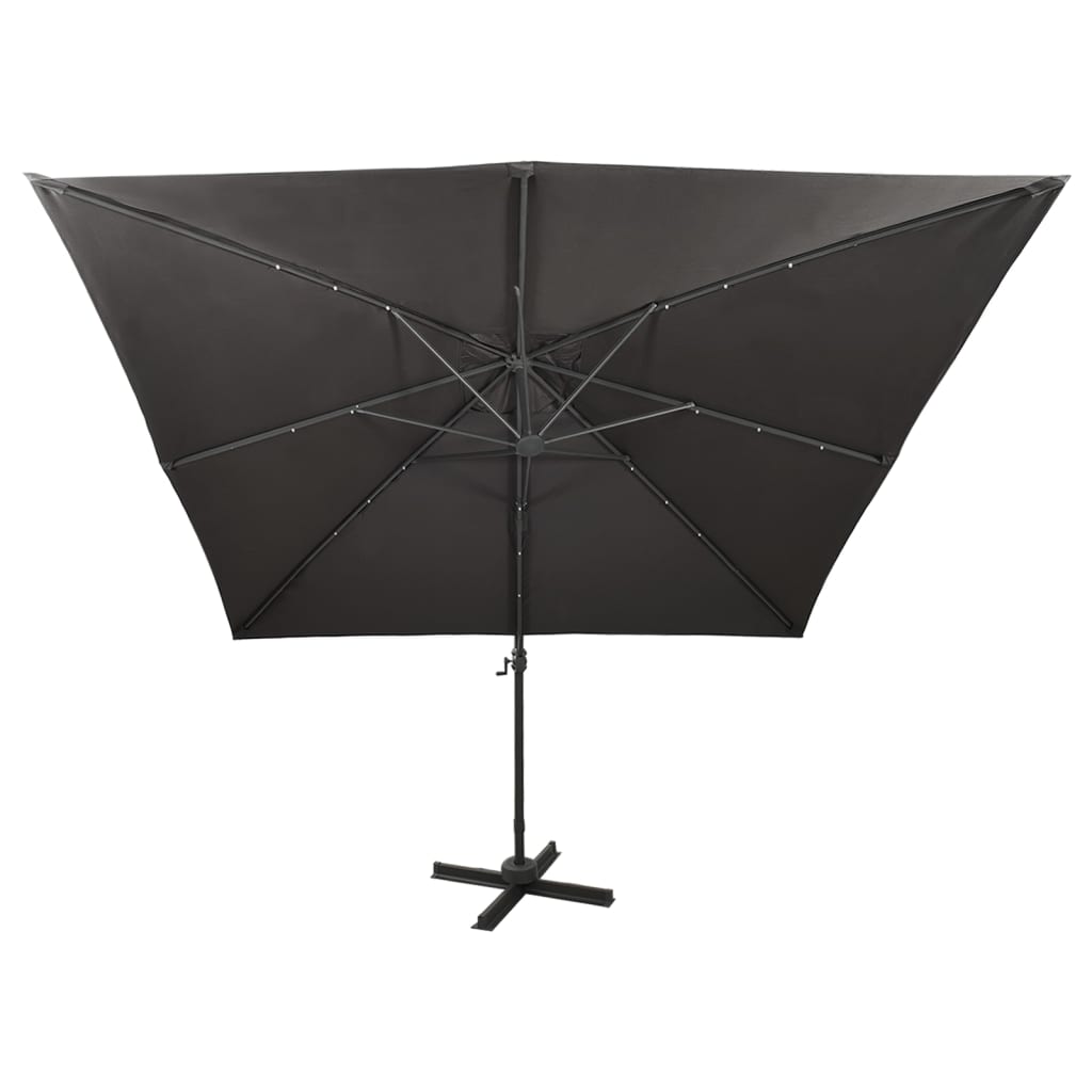 vidaXL Cantilever Garden Parasol with Pole and LED Anthracite 300 cm 6