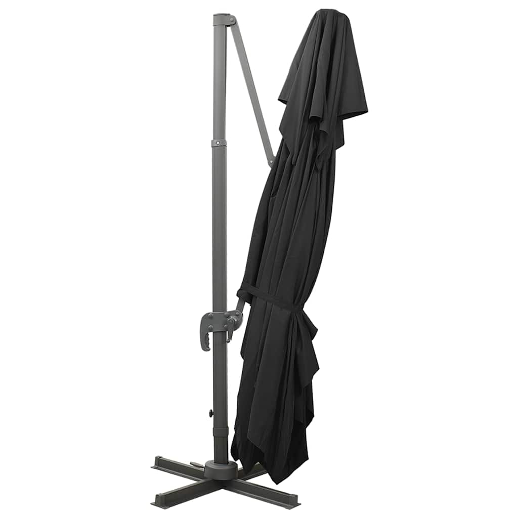 312377 vidaXL Cantilever Garden Parasol with Double Top Black 400x300 cm 6