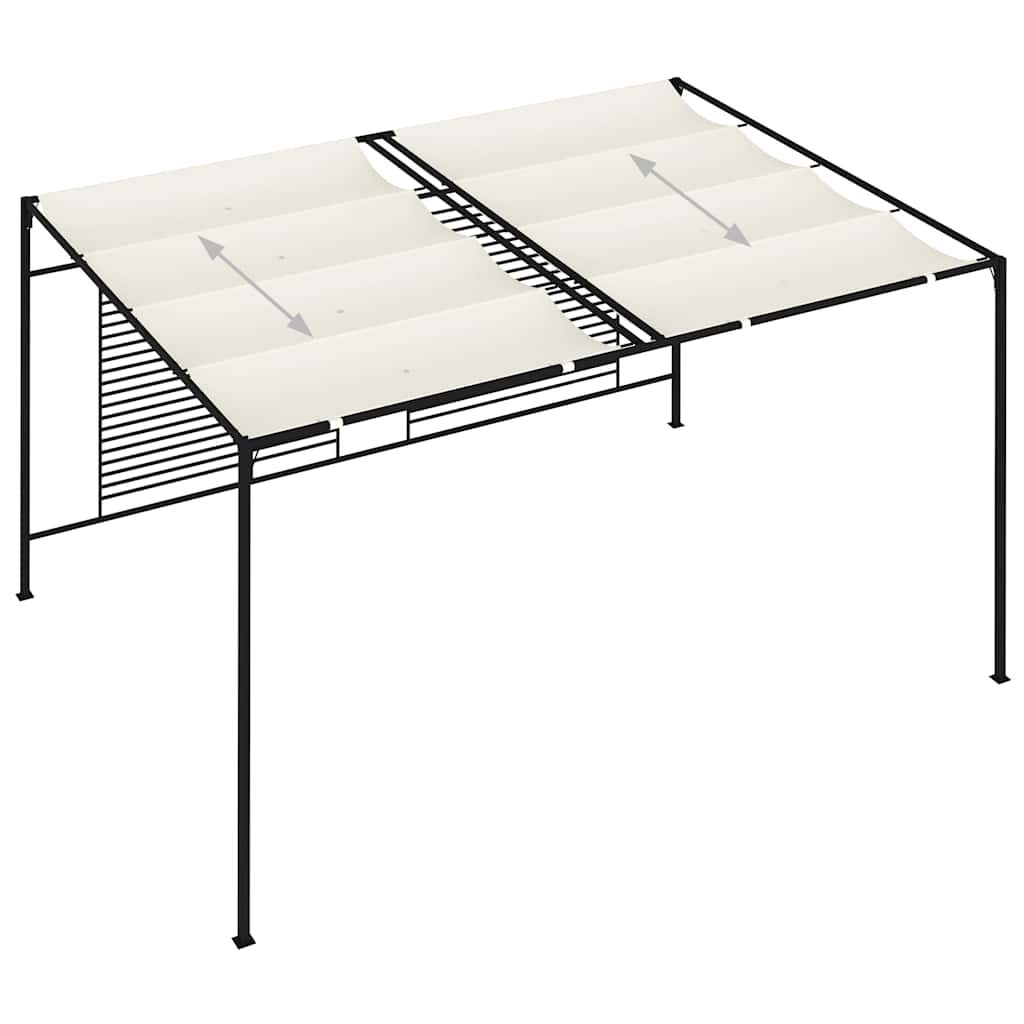 vidaXL Gazebo with Retractable Roof 3x4x2,3 m Cream 180 g/m² 6