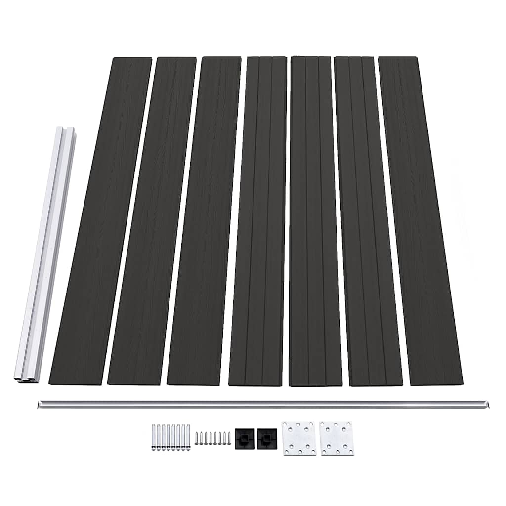 vidaXL Fence Panel WPC 175x146 cm Black 6
