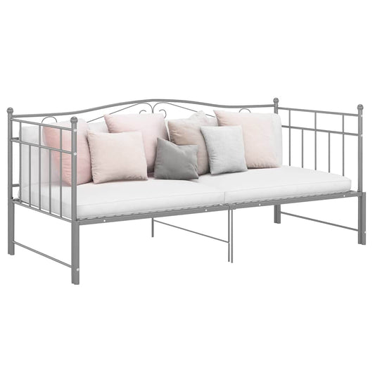 Pull-out Sofa Bed Frame without Mattress Metal 90x200 cm Grey