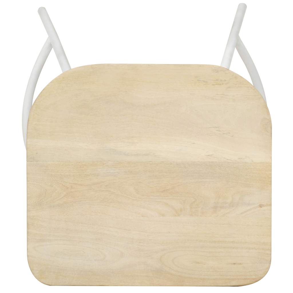 vidaXL Bar Stool | Set of 4 | Bleached wood and white 6