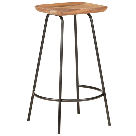 vidaXL Bar Stool | Set of 4 | natural wood and black 2