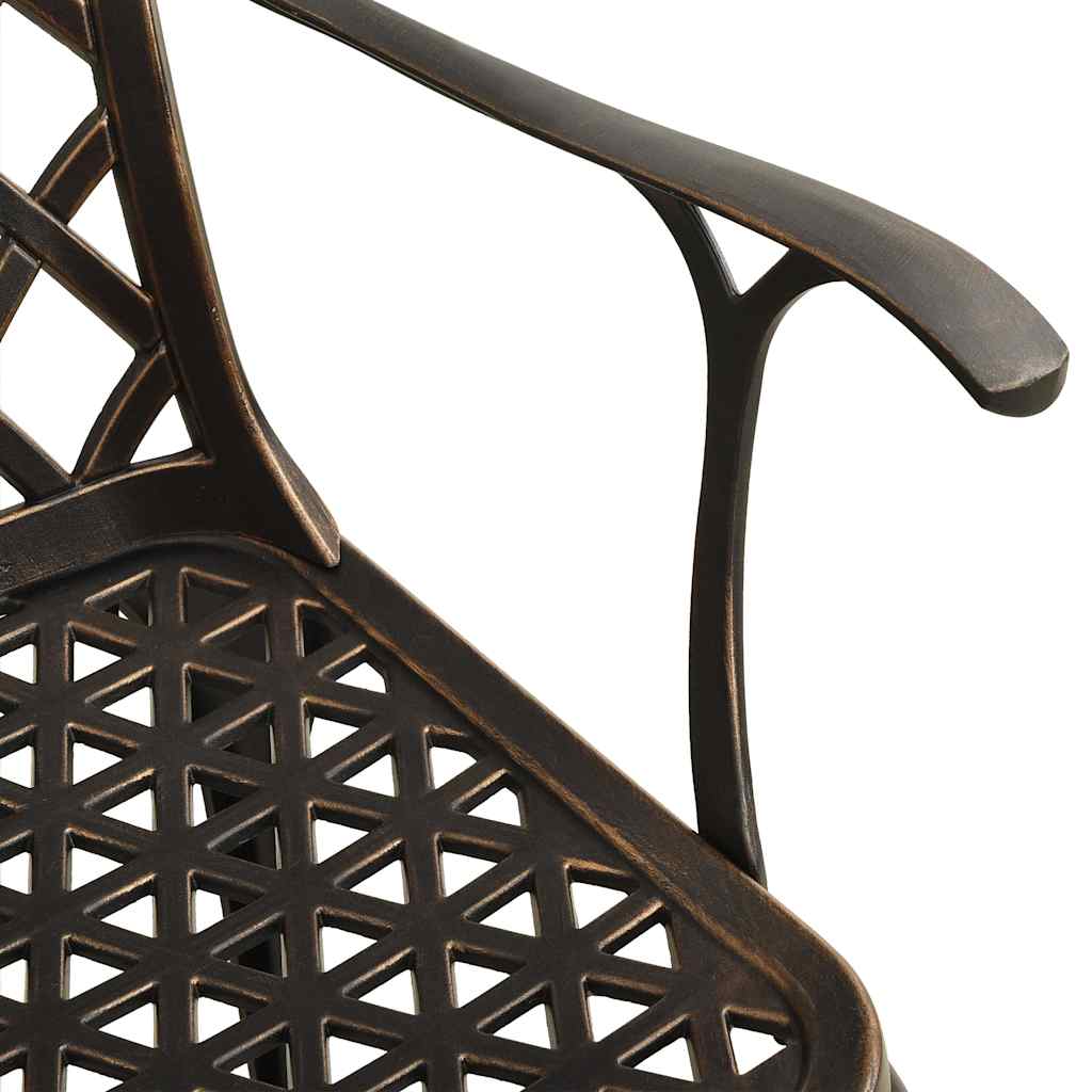 vidaXL Garden Chairs 2 pcs Cast Aluminium Bronze 6