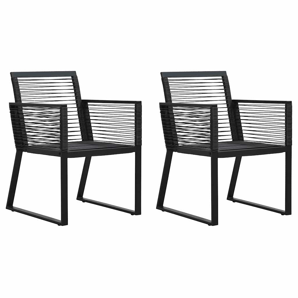 vidaXL 3 Piece Outdoor Dining Set PVC Rattan Black 6