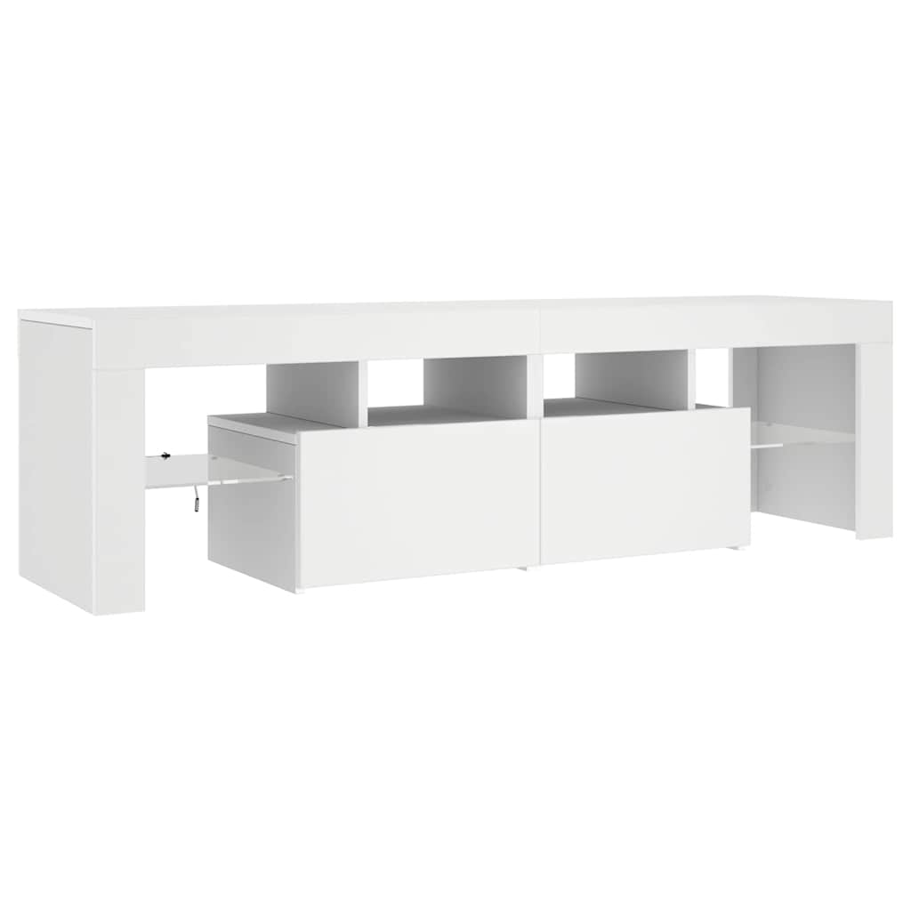 TV Cabinet with LED Lights 140x36,5x40 cm White