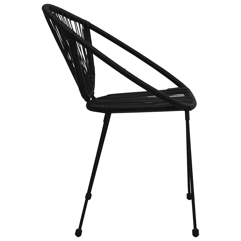 vidaXL 3 Piece Outdoor Dining Set PVC Rattan Black 6
