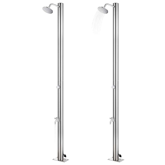vidaXL Garden Shower 215 cm Stainless Steel 2
