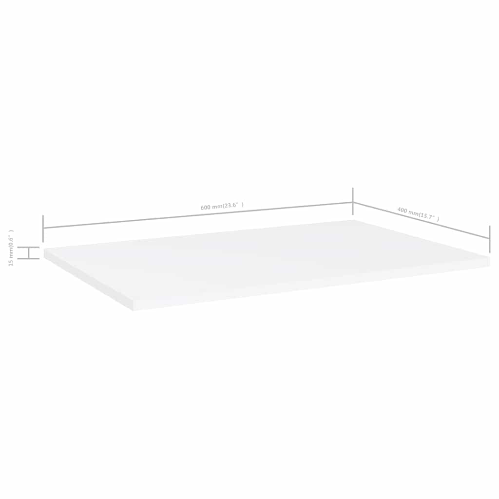 Bookshelf Boards 60x40x1.5 cm Engineered Wood 4 pcs White