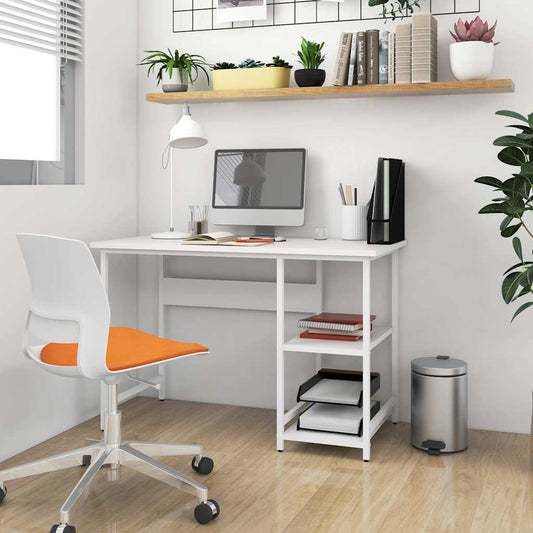Computer Desk 105x50x72 cm MDF and Metal White