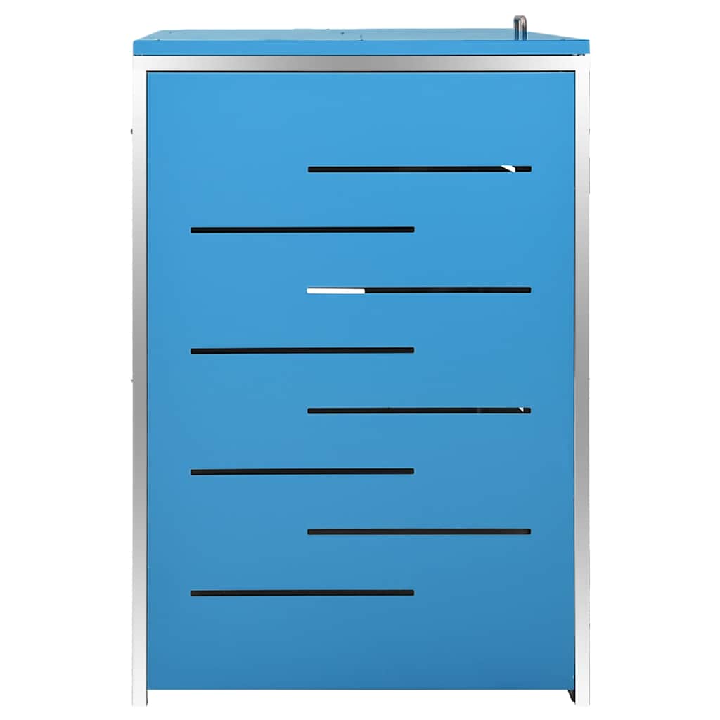 vidaXL Triple Wheelie Bin Shed 207x77.5x115 cm Stainless Steel 6