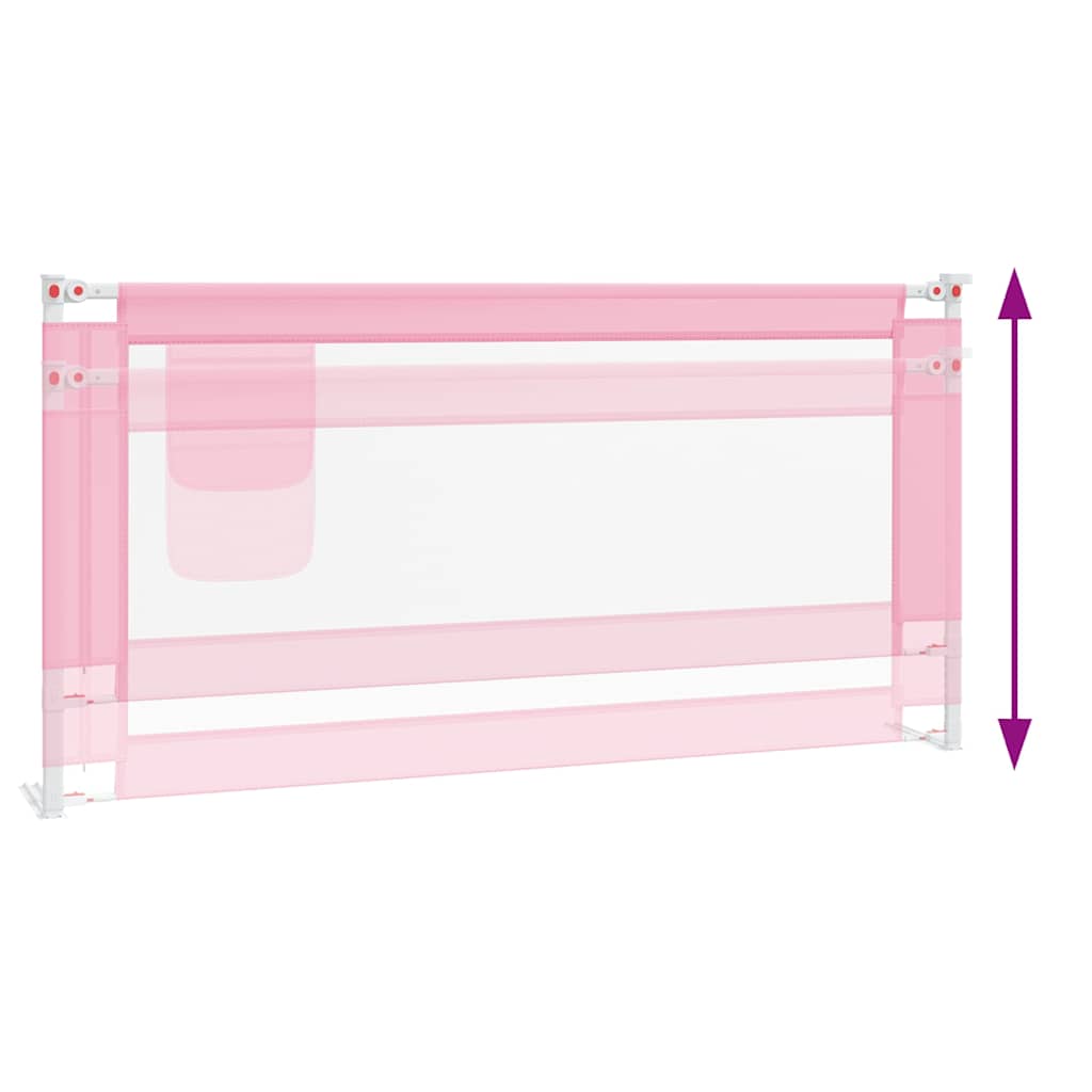 vidaXL Toddler Safety Bed Rail Pink 180x25 cm Fabric 6