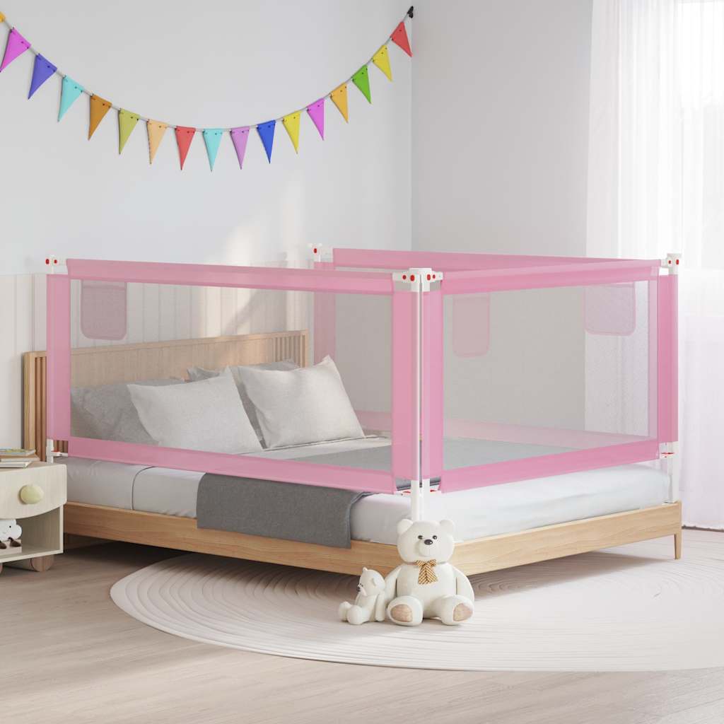 vidaXL Toddler Safety Bed Rail Fabric Pink