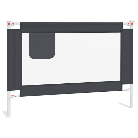 vidaXL Toddler Safety Bed Rail Dark Grey 100x25 cm Fabric 2