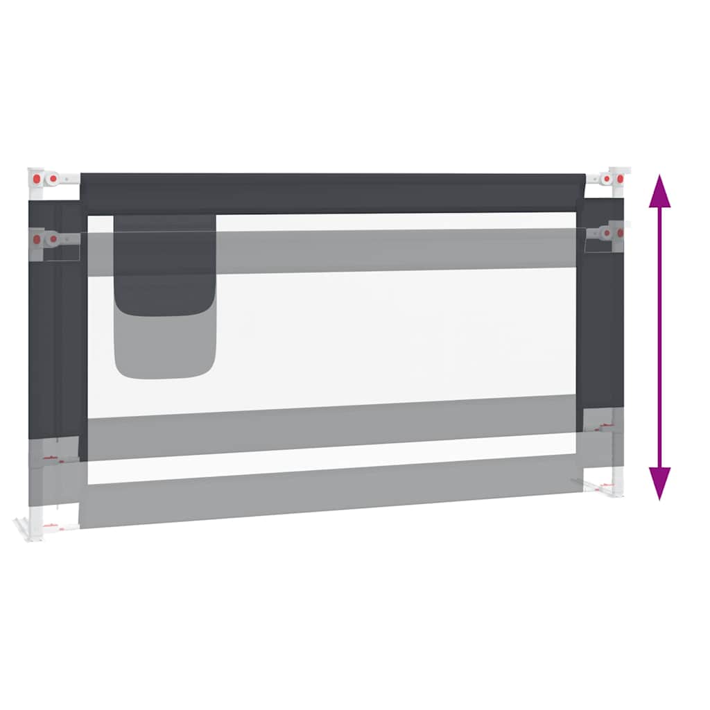 vidaXL Toddler Safety Bed Rail Dark Grey 160x25 cm Fabric 6