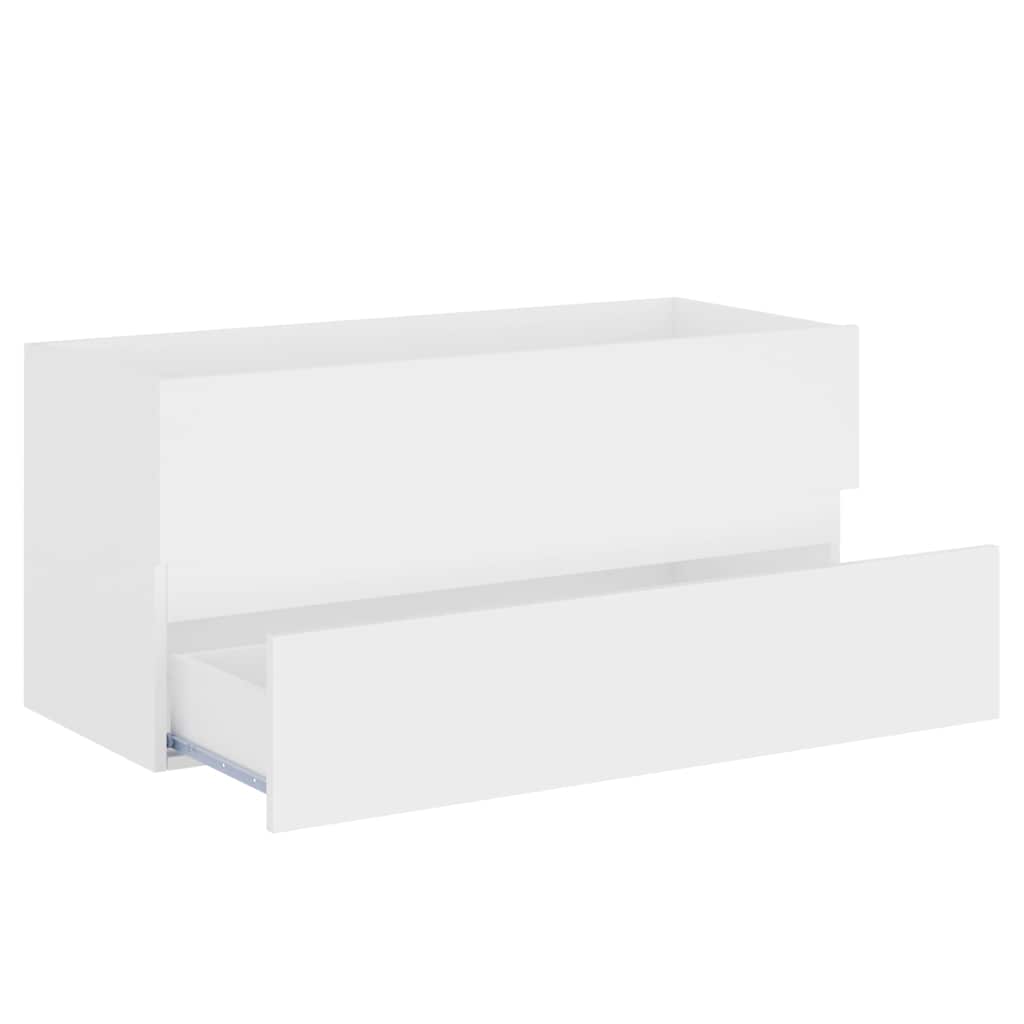 vidaXL Sink Cabinet with Built-in Basin White Engineered Wood 6