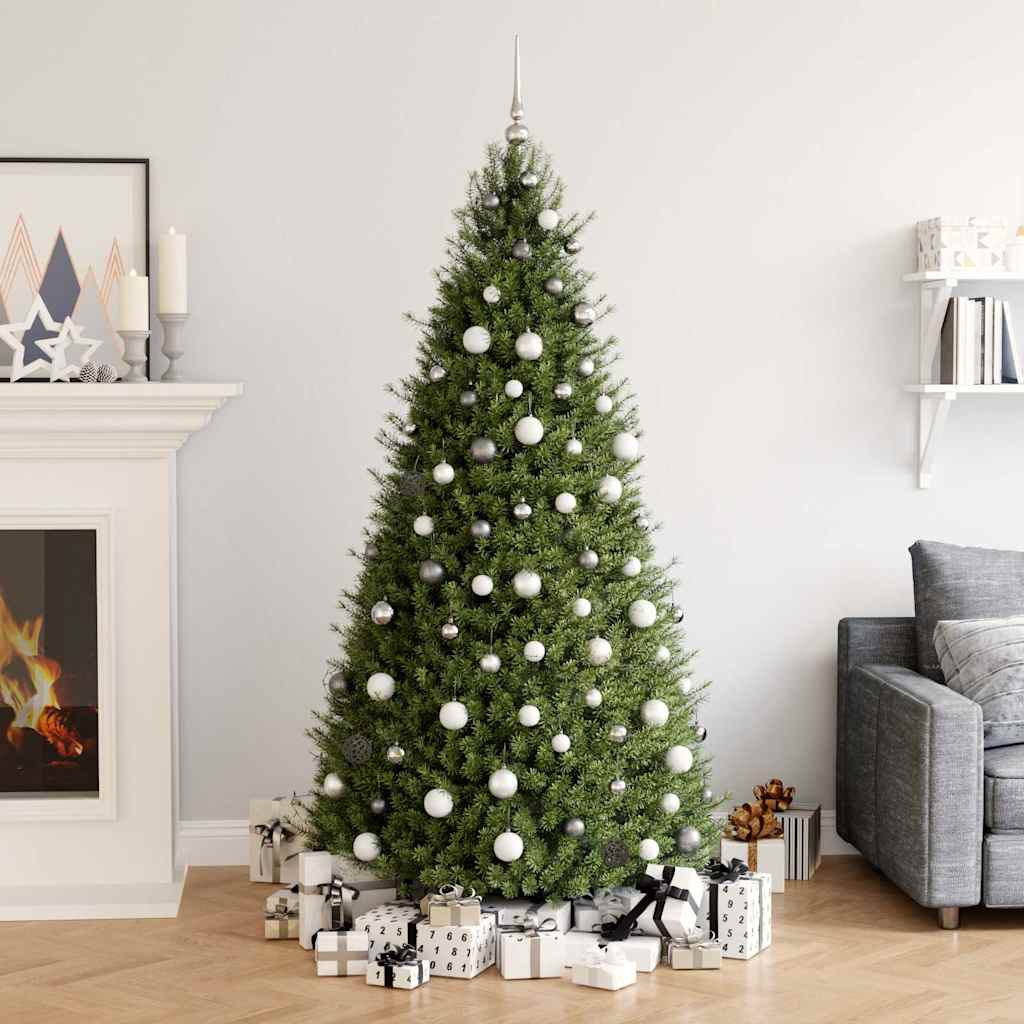 Christmas Bauble Set Ø 2.36 in Plastic 300 LEDs 120 pcs White and grey