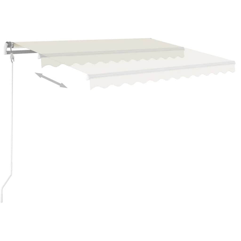 vidaXL Manual Retractable Awning 350x250 cm Cream 6