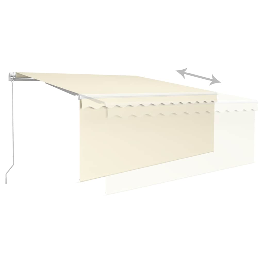 vidaXL Manual Retractable Awning with Blind 3x2.5m Cream 6