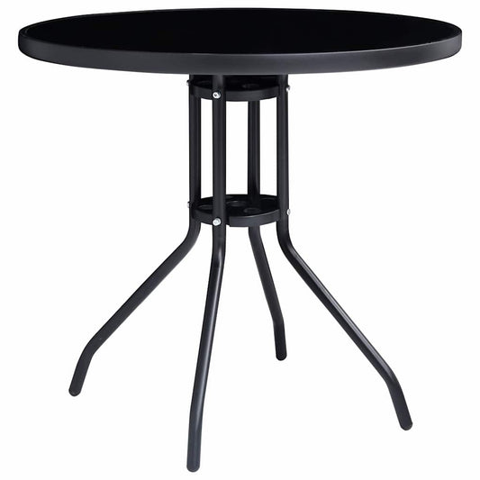 vidaXL 5 Piece Bistro Set Black and Anthracite 2
