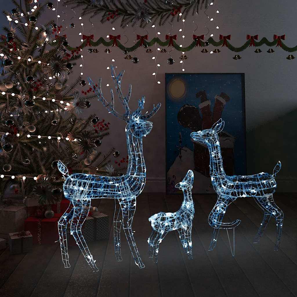 vidaXL Acrylic Reindeer Family Christmas Decoration 300 LED