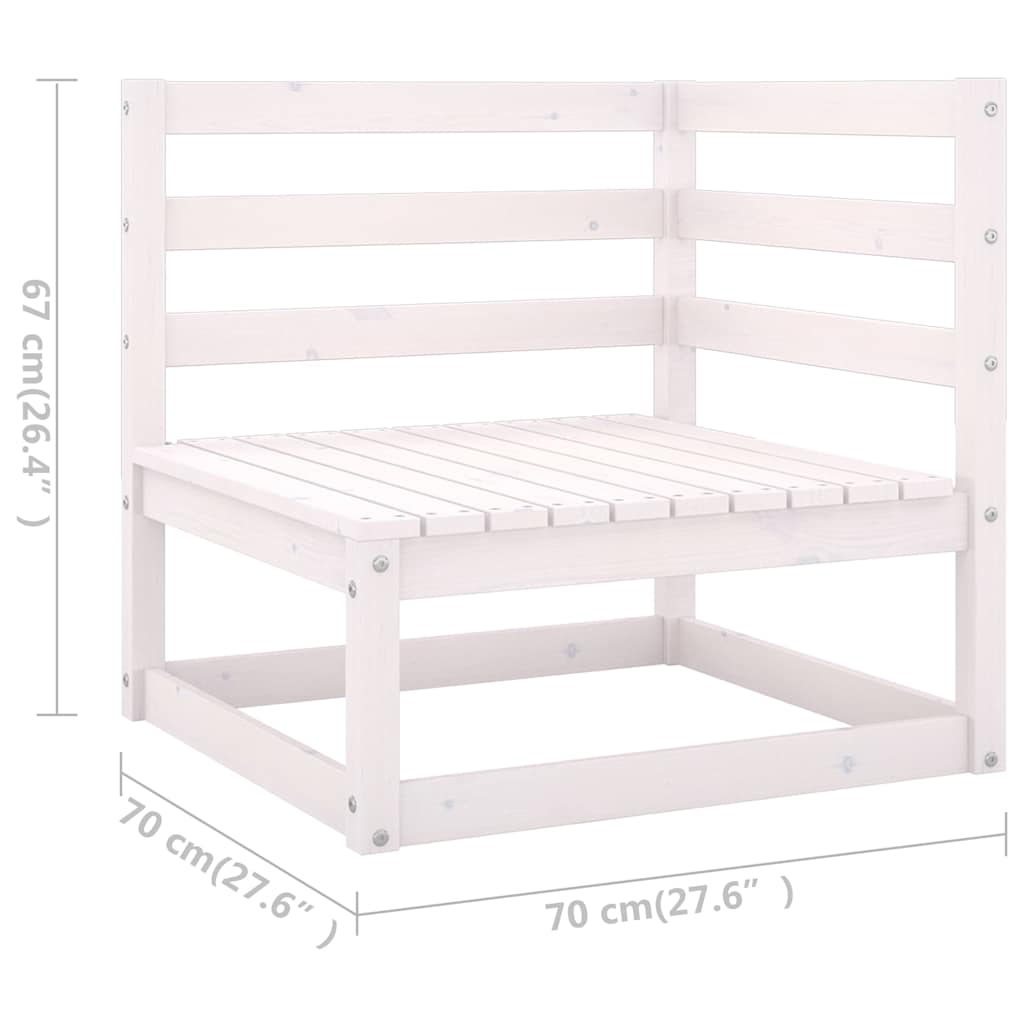 vidaXL 6 Piece Garden Lounge Set White Solid Wood Pine 6