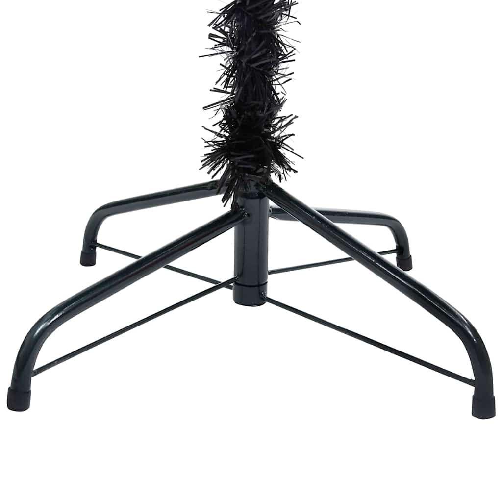 Christmas Tree PVC 240 cm Black with 300 LEDs&white/grey balls