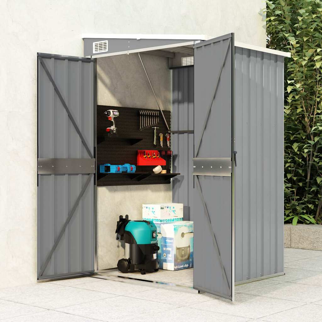 vidaXL Wall-mounted Garden Shed Galvanised Steel