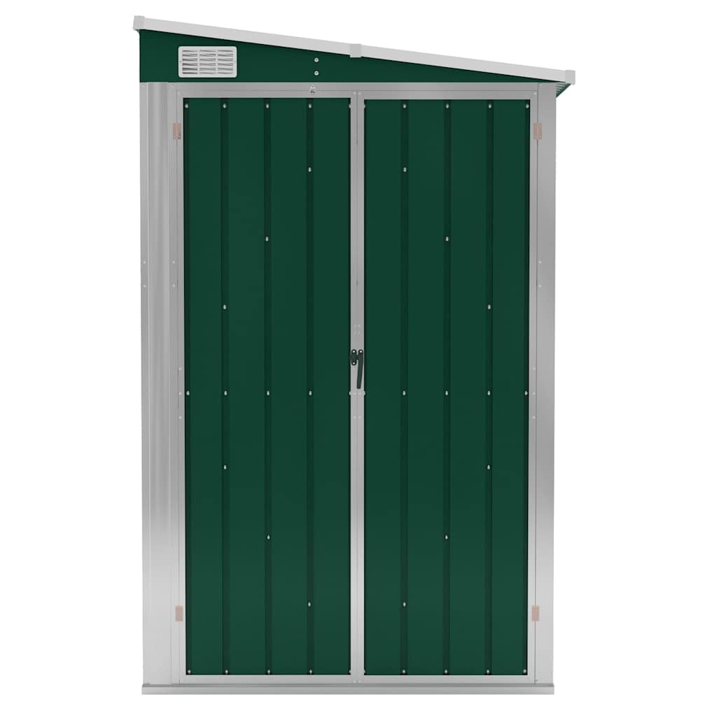 vidaXL Wall-mounted Garden Shed Green 118x194x178 cm Galvanised Steel 6