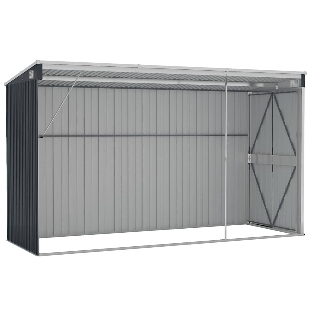 vidaXL Wall-mounted Garden Shed Anthracite 118x288x178 cm Steel 6