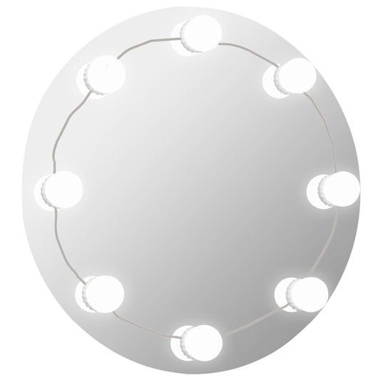 Wall Mirror with LED Lights Round Glass Φ 60 cm