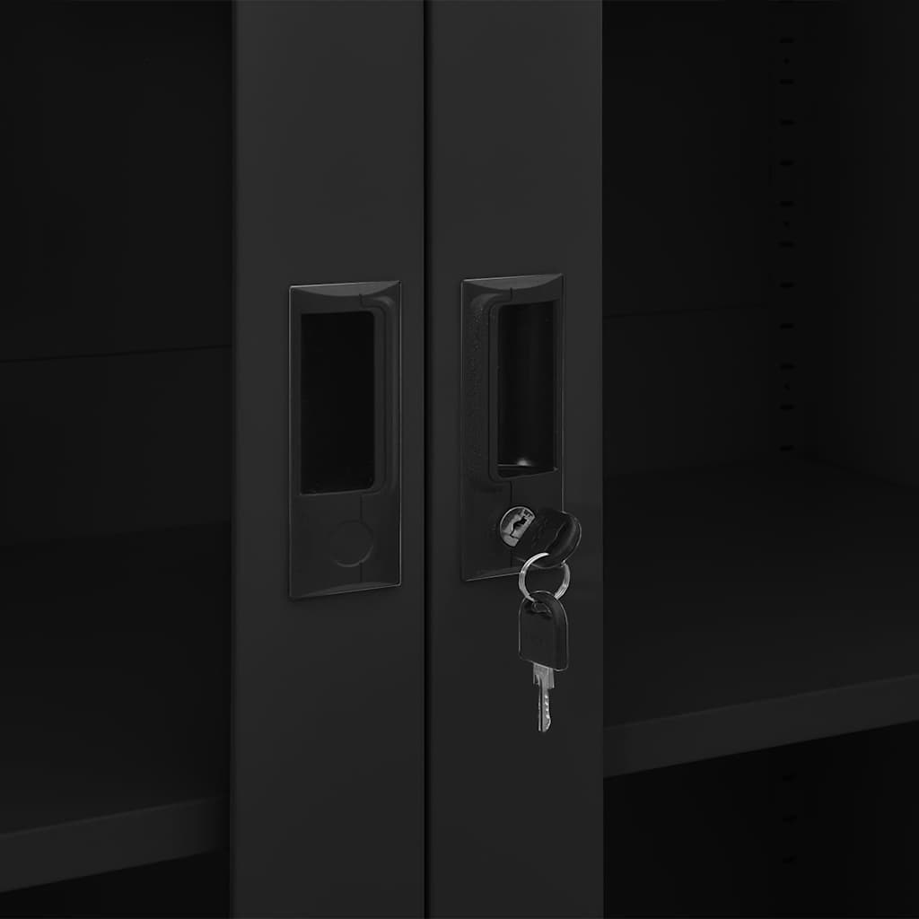 335948 vidaXL Office Cabinet Black 90x40x180 cm Steel 6