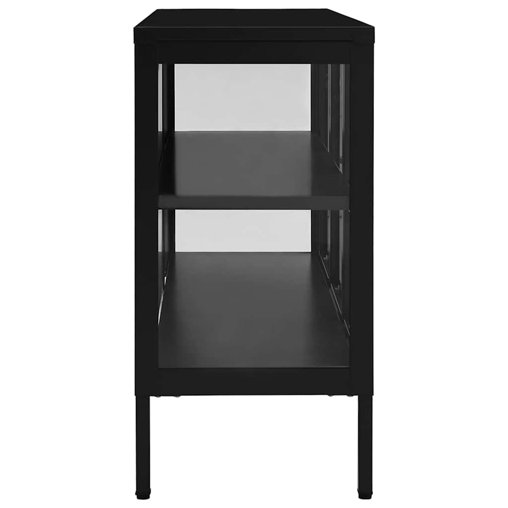 336067 vidaXL Sideboard Black 105x35x70 cm Steel and Glass 6