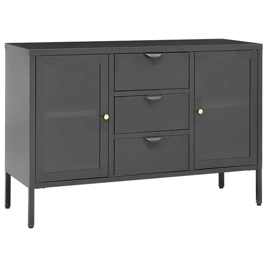 Sideboard 105x35x70 cm Steel and Tempered Glass Anthracite