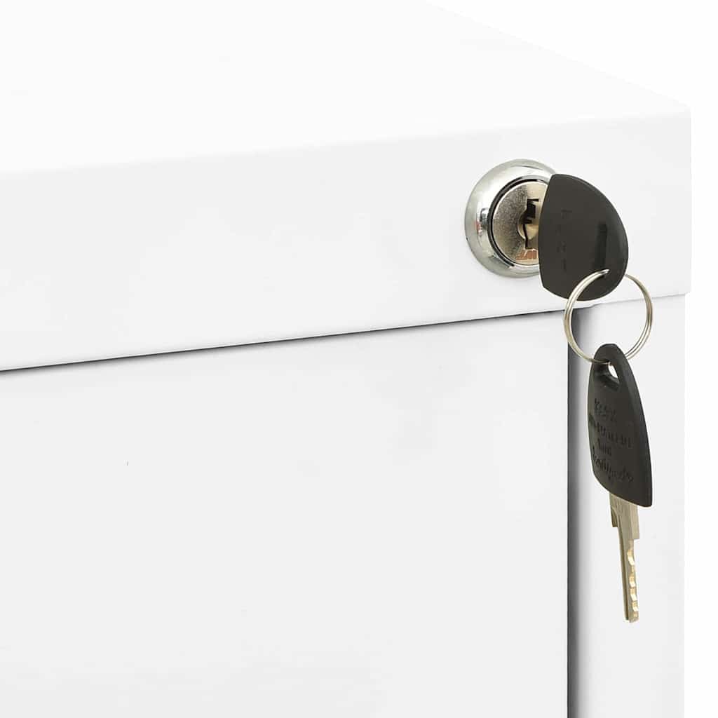 vidaXL Filing Cabinet White 46x62x102.5 cm Steel 6