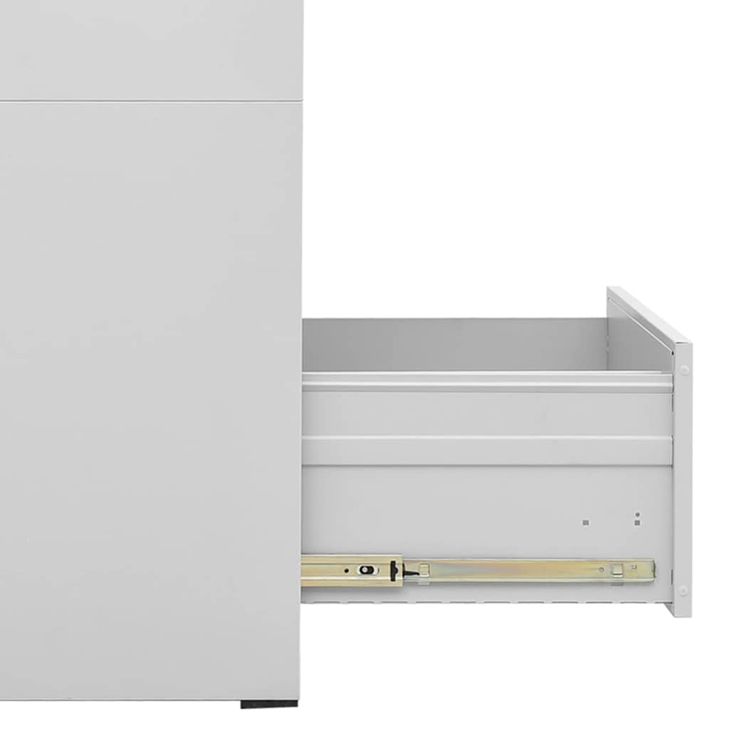 vidaXL Filing Cabinet Light Grey 46x62x133 cm Steel 6