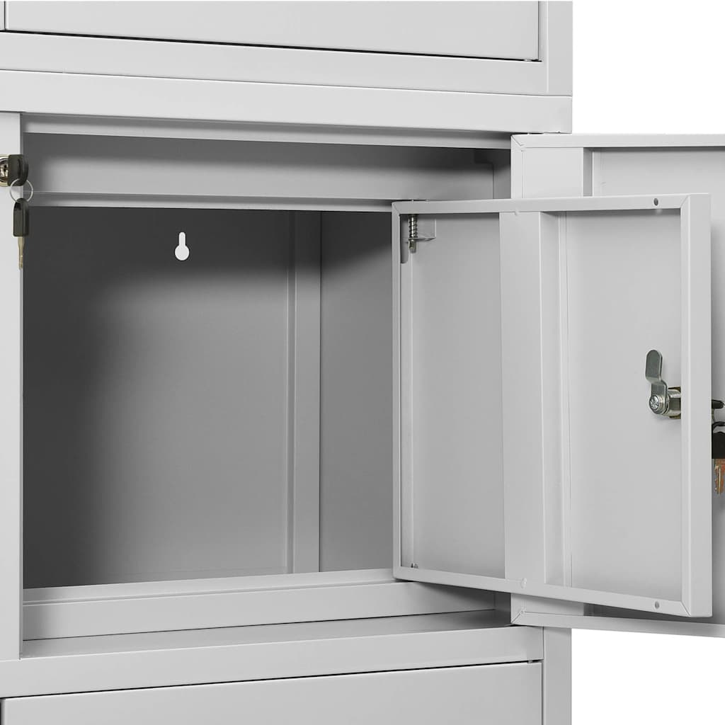 336414 vidaXL Office Cabinet Light Grey 90x40x180 cm Steel 6