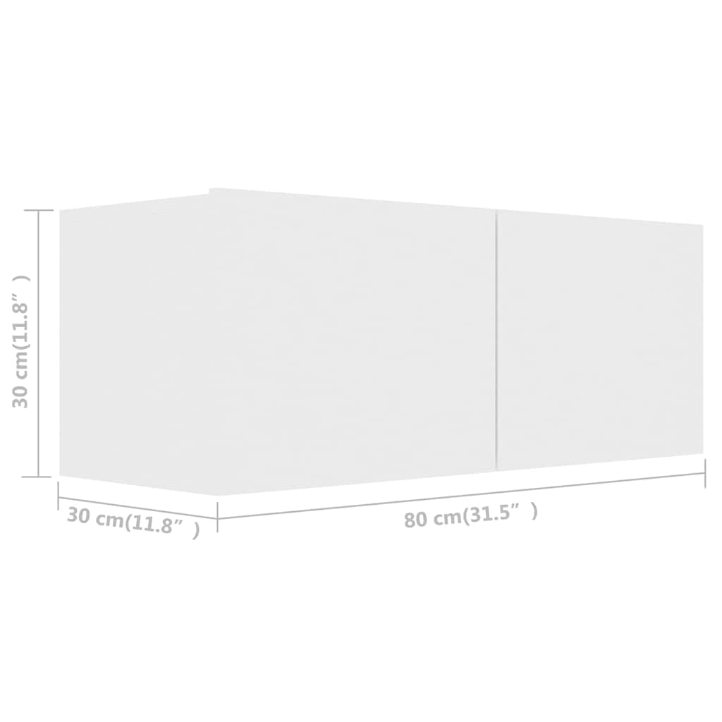 2 Piece TV Cabinet Set Engineered Wood Width 80/100 cm White