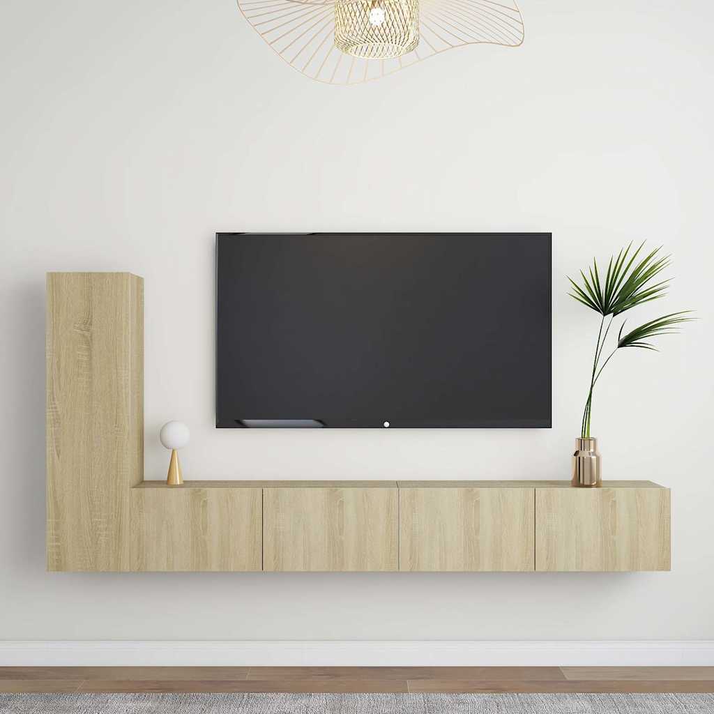 vidaXL TV Cabinet Set Engineered Wood Width 100 cm