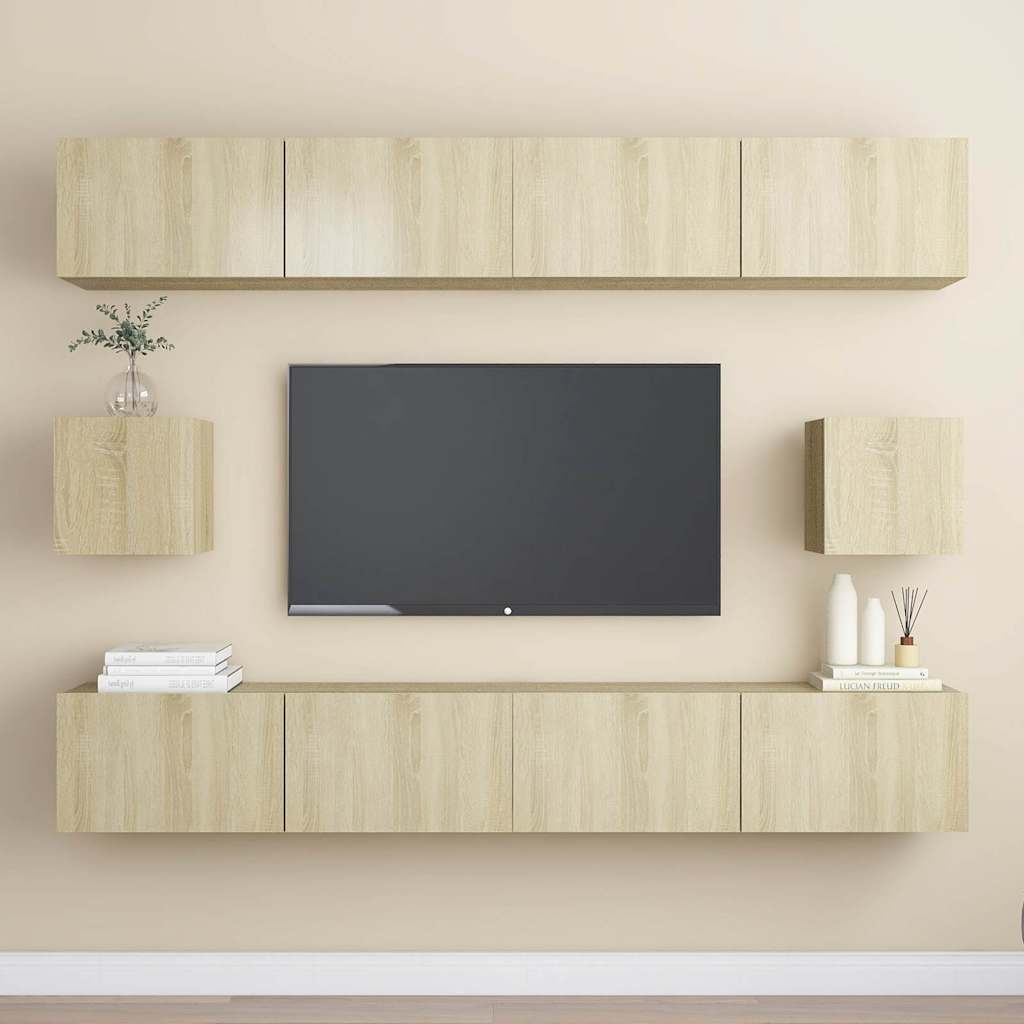 vidaXL 6 Piece TV Cabinet Set Engineered Wood Width 100 cm