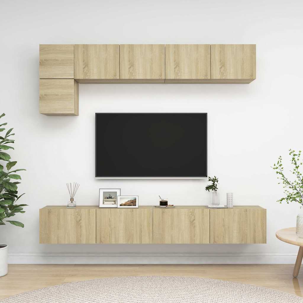 vidaXL 5 Piece TV Cabinet Set Engineered Wood Width 100 cm