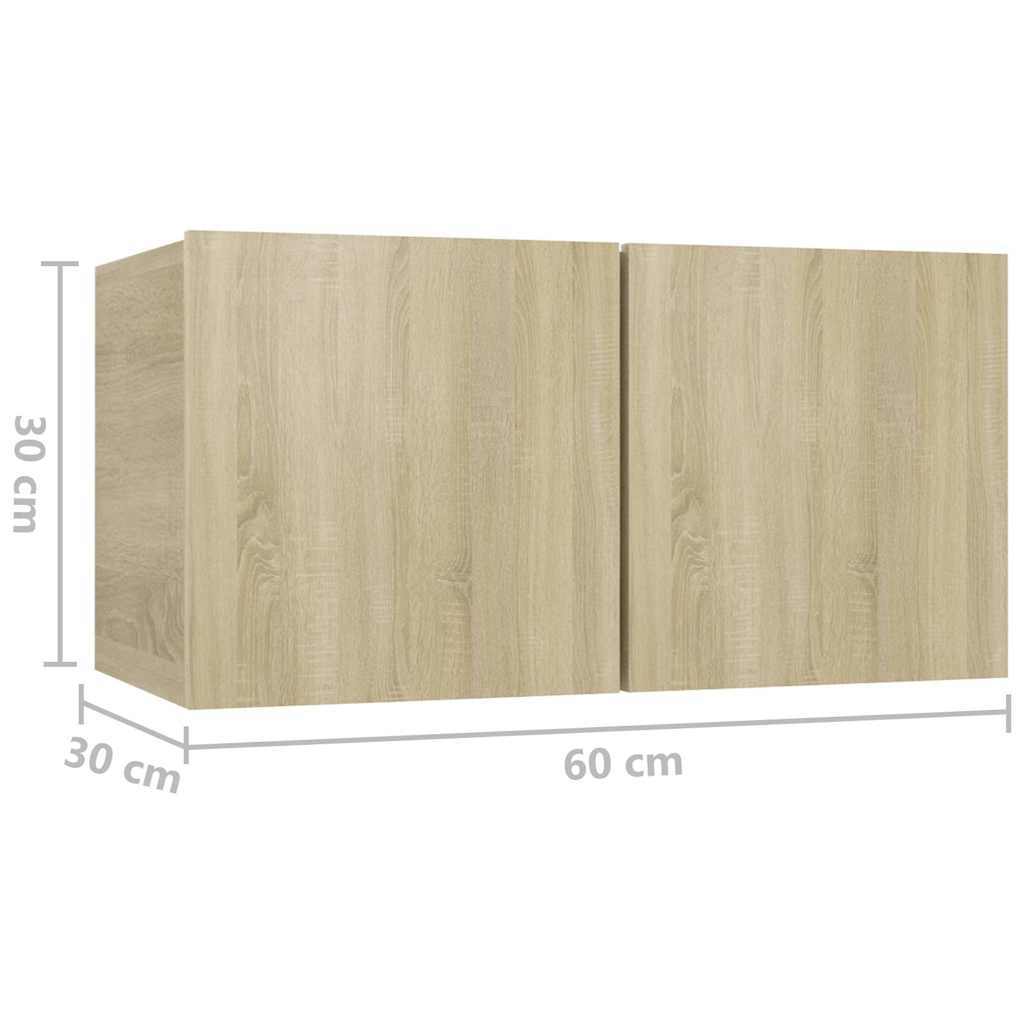 vidaXL 8 Piece TV Cabinet Set Sonoma Oak Engineered Wood 6