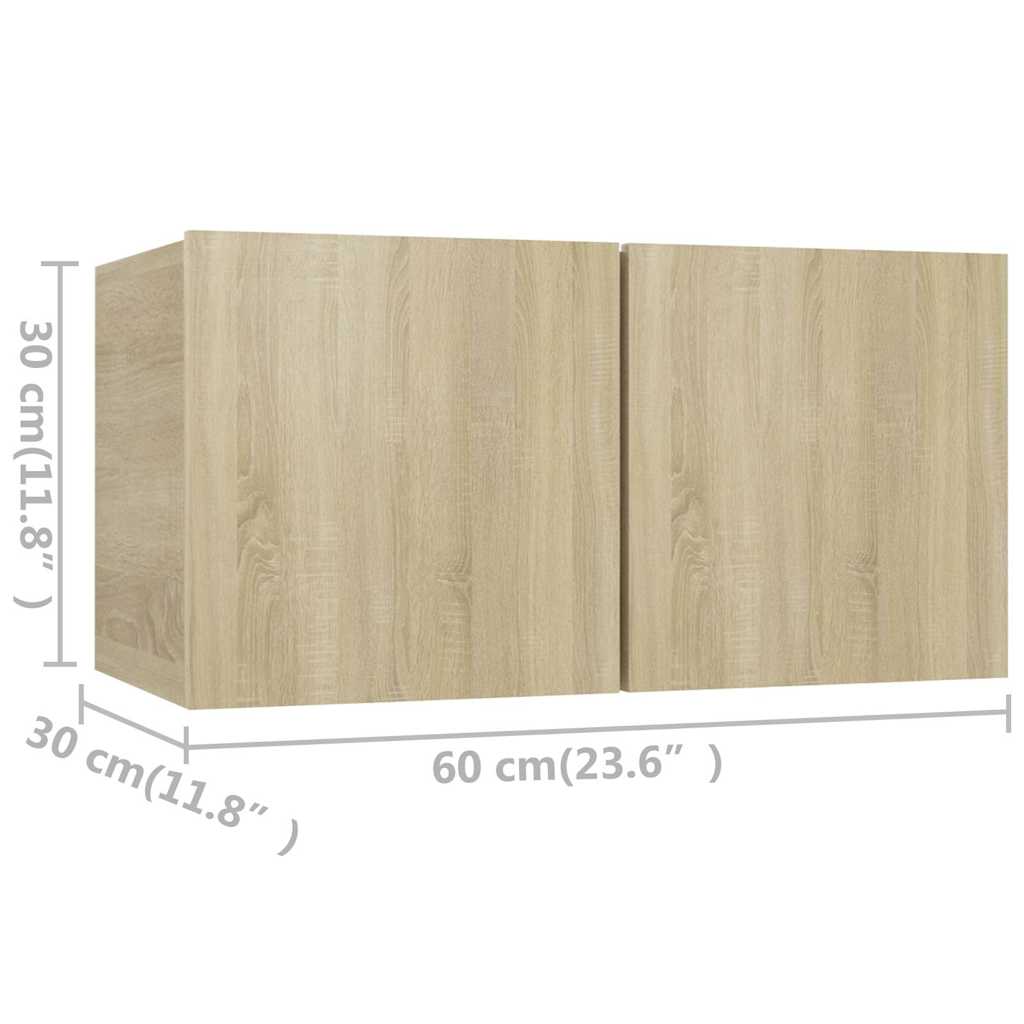 vidaXL 8 Piece TV Cabinet Set Sonoma Oak Engineered Wood 6