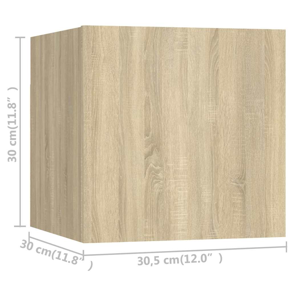 8 Piece Wall-mounted TV Cabinet Set 30,5x30x30 cm Sonoma oak